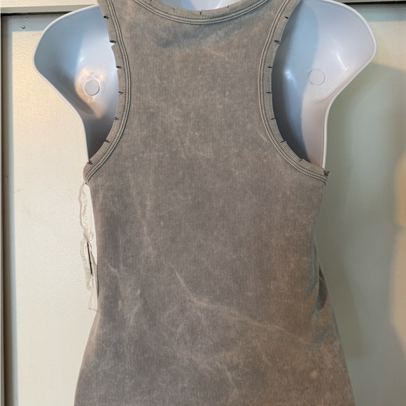 Only Hearts Gray Ribbed Tank Top w/Distressing - Picture 4 of 4